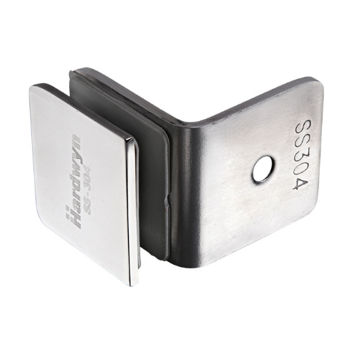 Wall to Glass Connector 90' (HEGC-04) Economy S.S