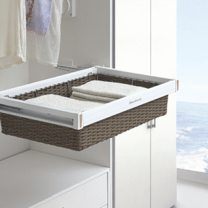 Soft Closing Cane Basket - White