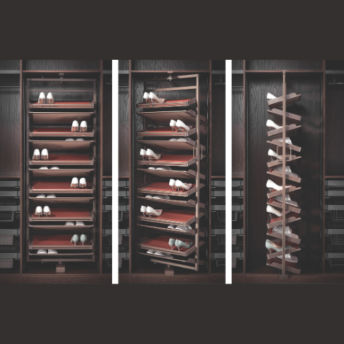 Soft-Closing Shoe Rack 360` Mocha
